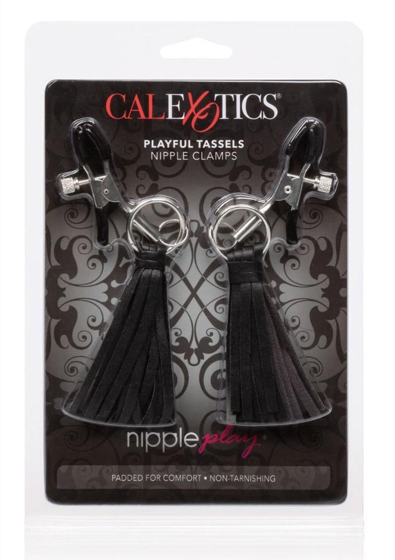 Nipple Play Tassels Nipple Clamp Black Adjustable