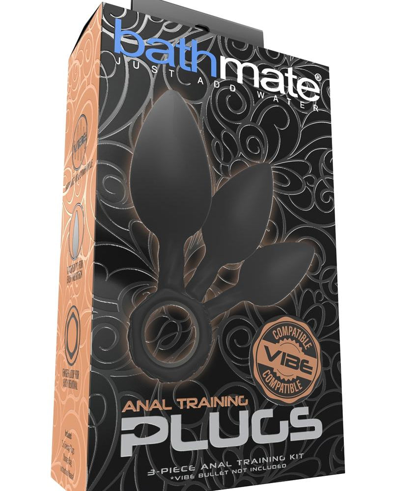 Bathmate Anal Training Plugs Kit Black Silicone