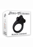 Black Knight Vibrating Textured Cockring Waterproof Black