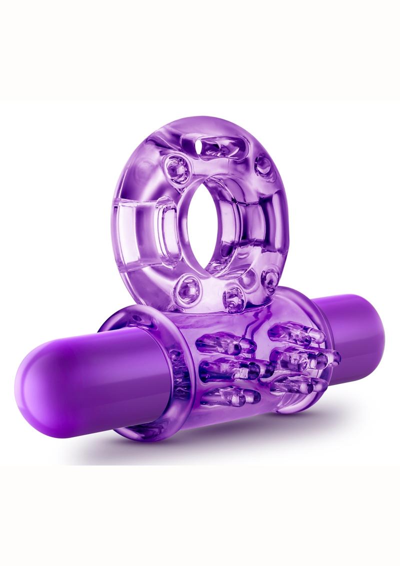 Anillo vibrador para el pene Power With Me para parejas, color morado, resistente al agua