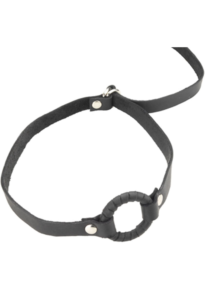 Extremeline O Ring Gag Leather 1.125 Black
