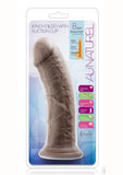 Au Naturel Dildo With Suction Cup 8 Inch Chocolate