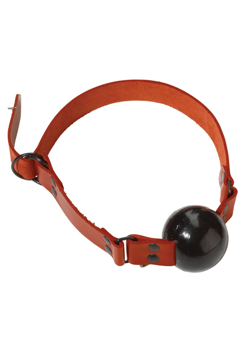 Lrg Gag Ball - D Ring Red Strap/blk Ball