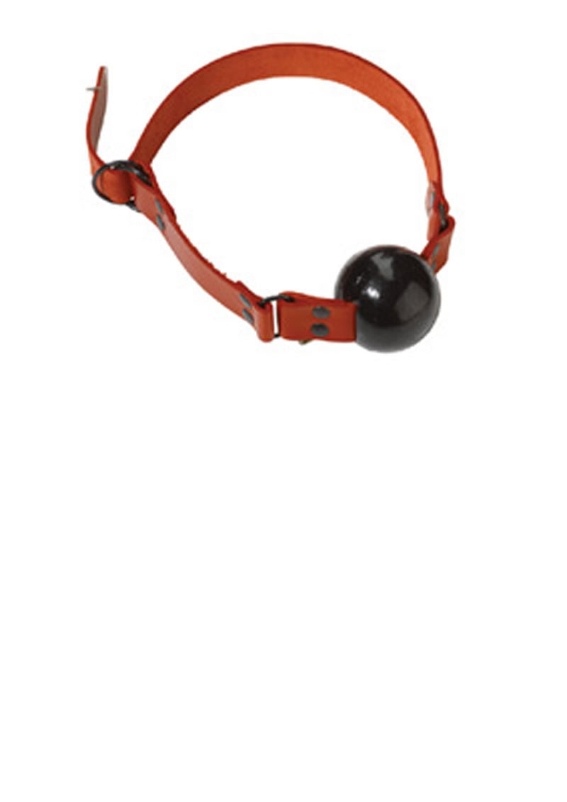 Lrg Gag Ball - D Ring Red Strap/blk Ball