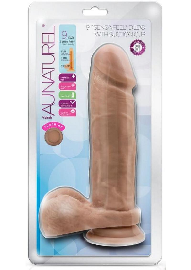 Au Naturel Realistic Dildo With Balls Suction Base Mocha 9.5 Inches