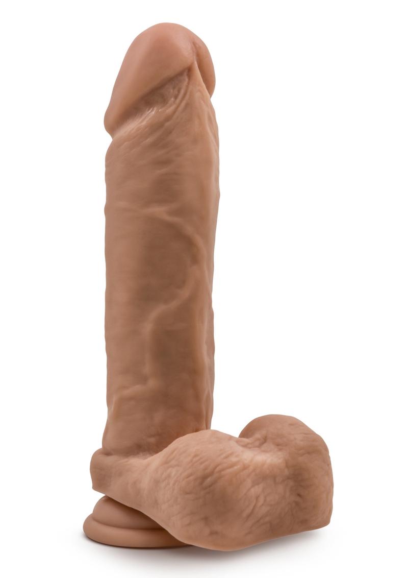 Au Naturel Realistic Dildo With Balls Suction Base Mocha 9.5 Inches