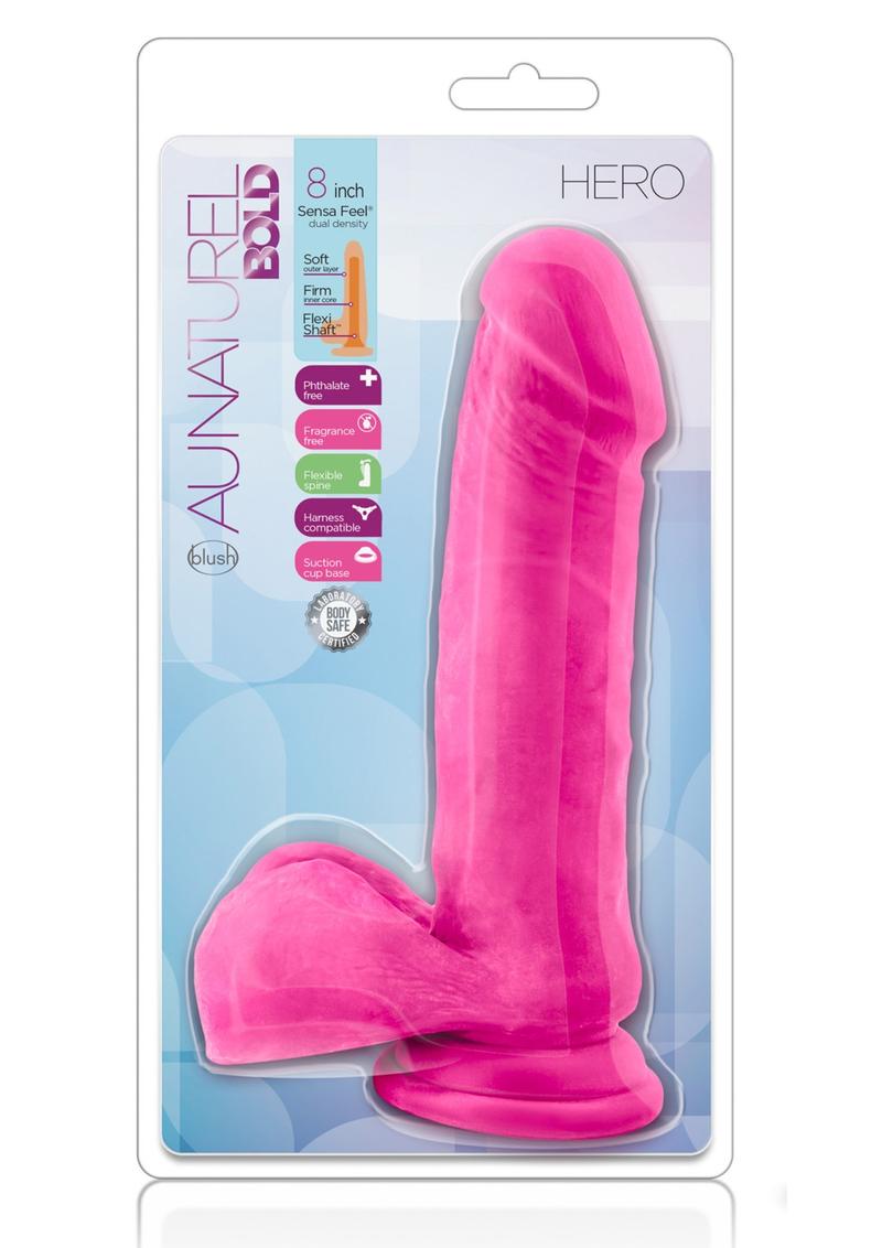 Au Naturel Bold Hero Dildo 8 inch Suction Cup Non Vibrating