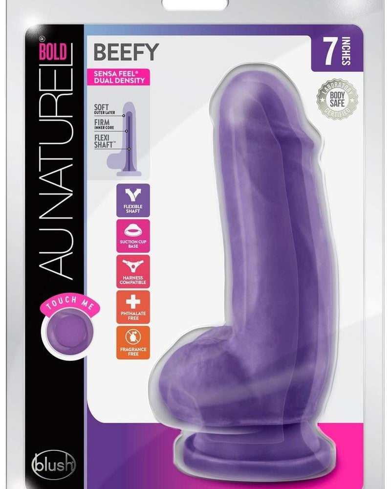 Consolador Au Naturel Bold Beefy de 7 pulgadas con ventosa y sin vibración