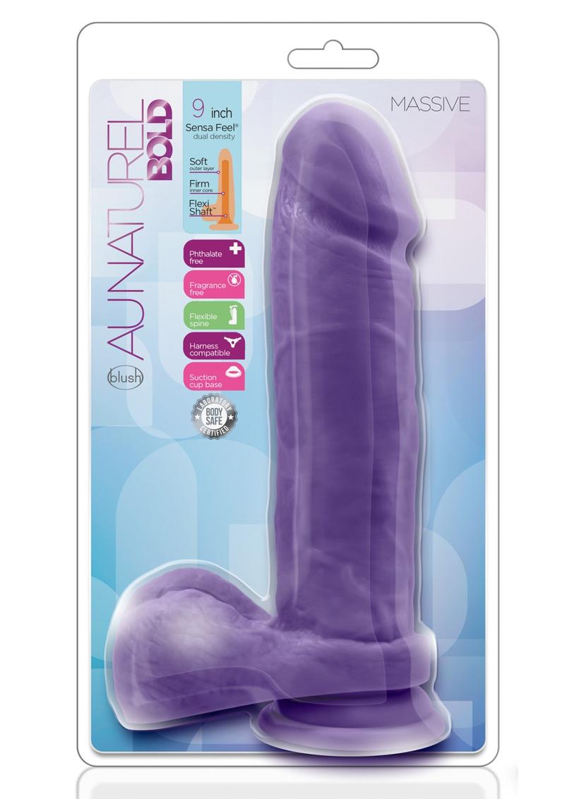 Au Naturel Bold Massive Dildo 9 inch Suction Cup Non Vibrating