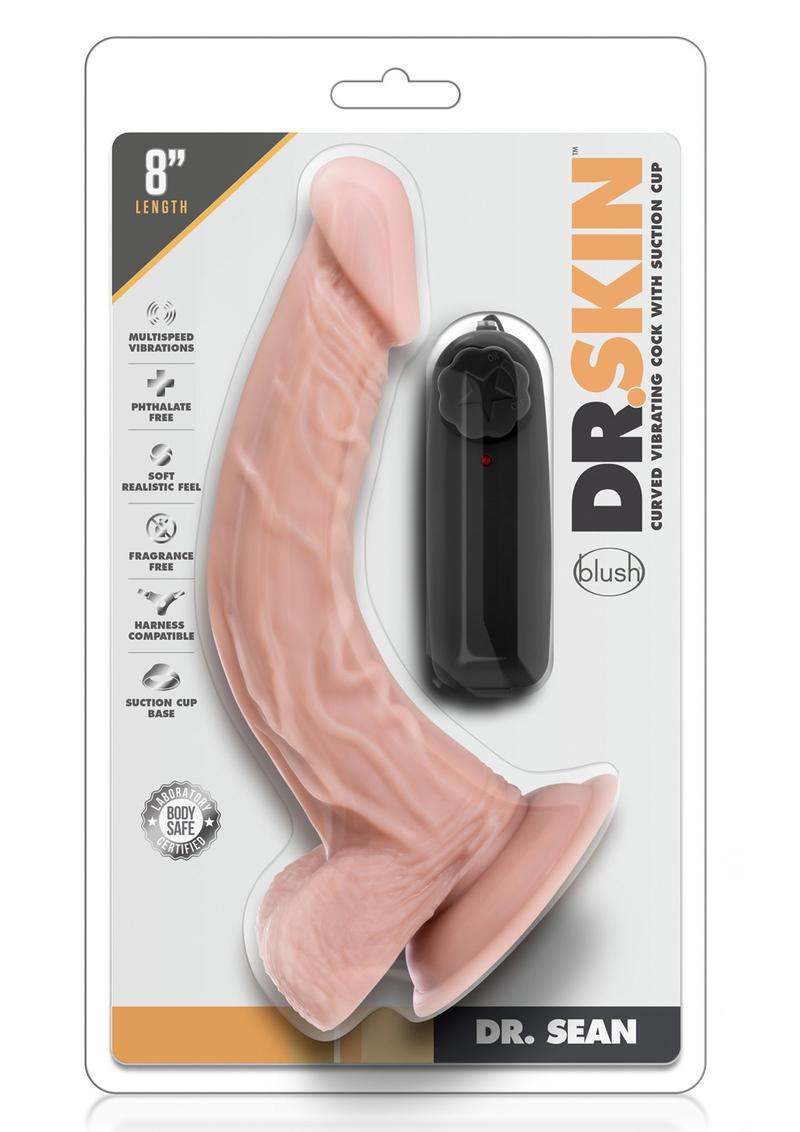 Dr Skin Dr Sean Vibe Cock W/suction Vanilla Remote Control