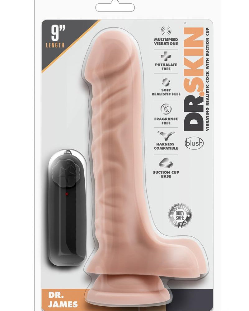 Dr Skin Dr James Vibe Cock W/suction Vanilla Harness Accessory