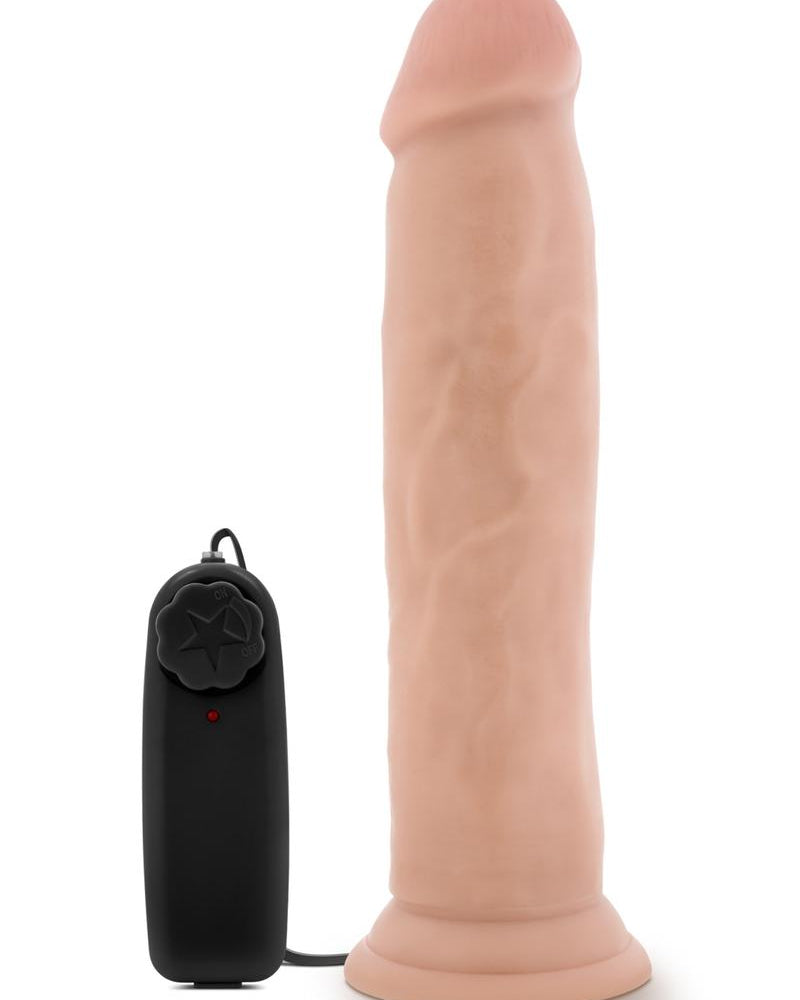 Dr Skin Dr Throb Vibe Cock W/suction Vanilla 9.5 inch