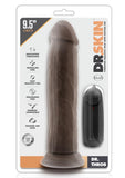 Dr Skin Dr Throb Vibe Cock W/suction Chocolate 9.5 inches