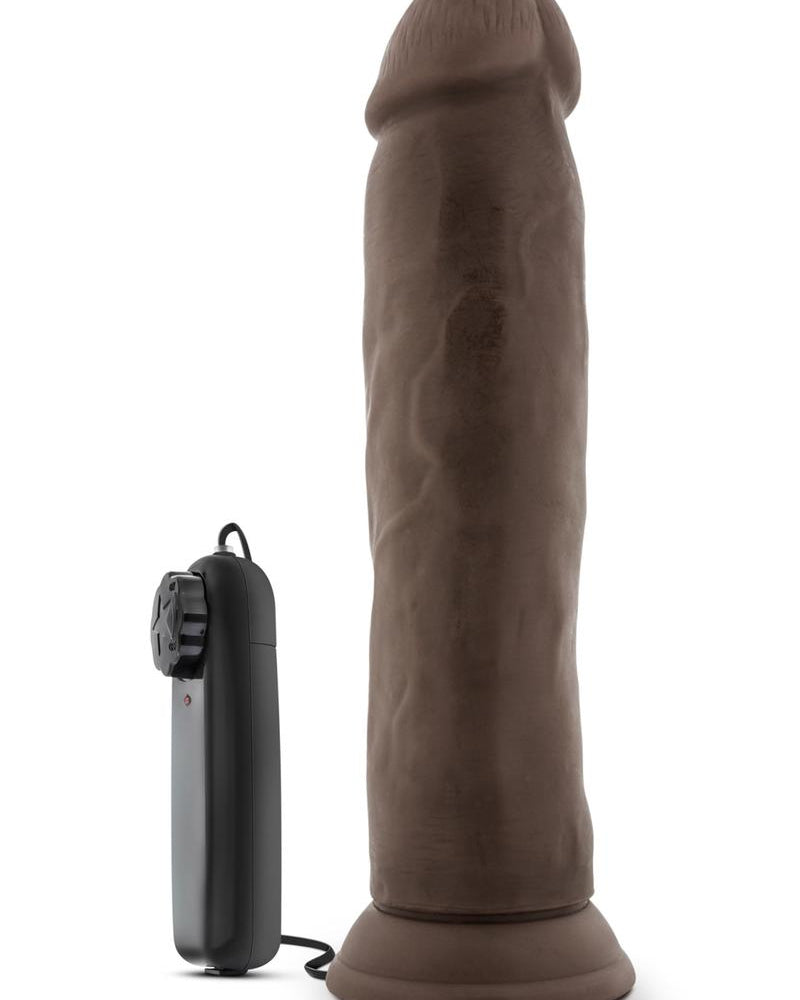 Dr Skin Dr Throb Vibe Cock W/suction Chocolate 9.5 inches