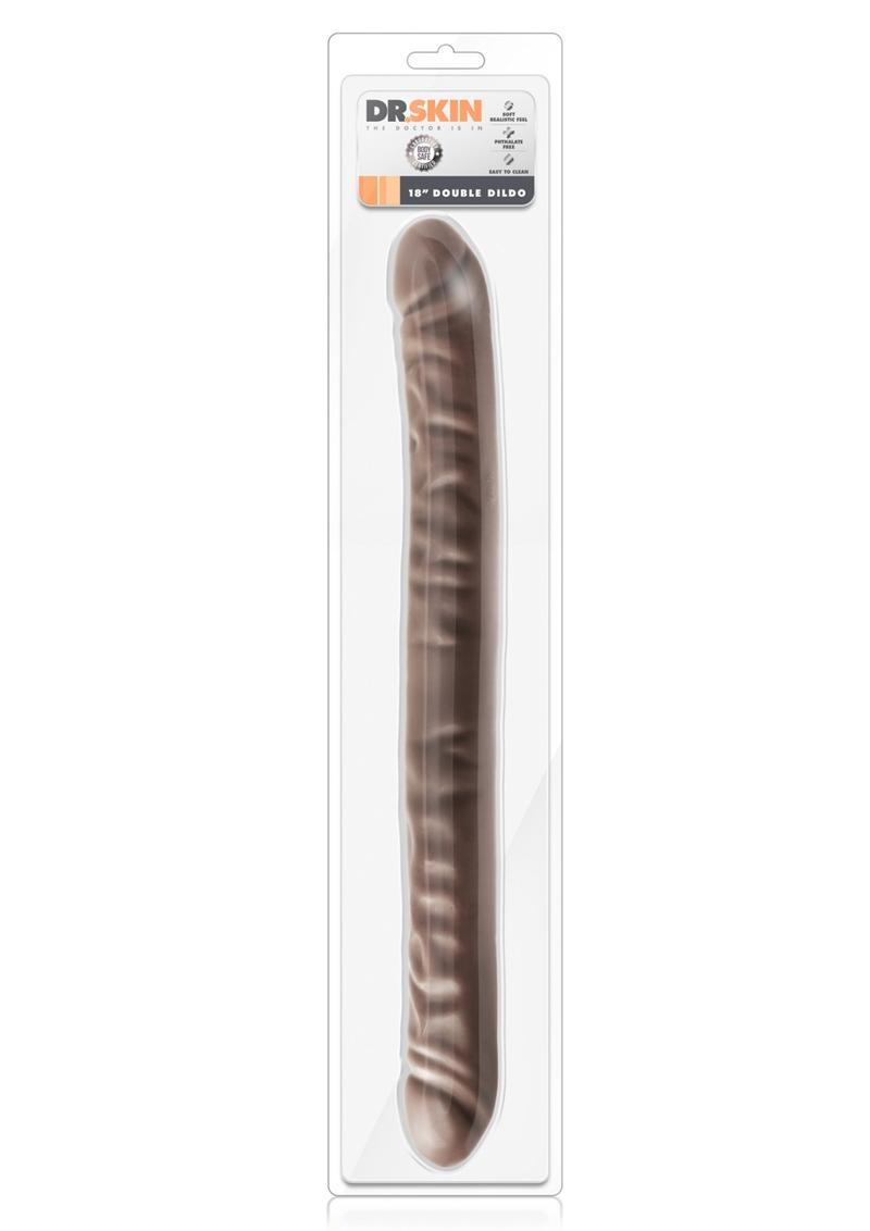 Dr Skin Double Dildo Dual Penetration Chocolate 18 Inches