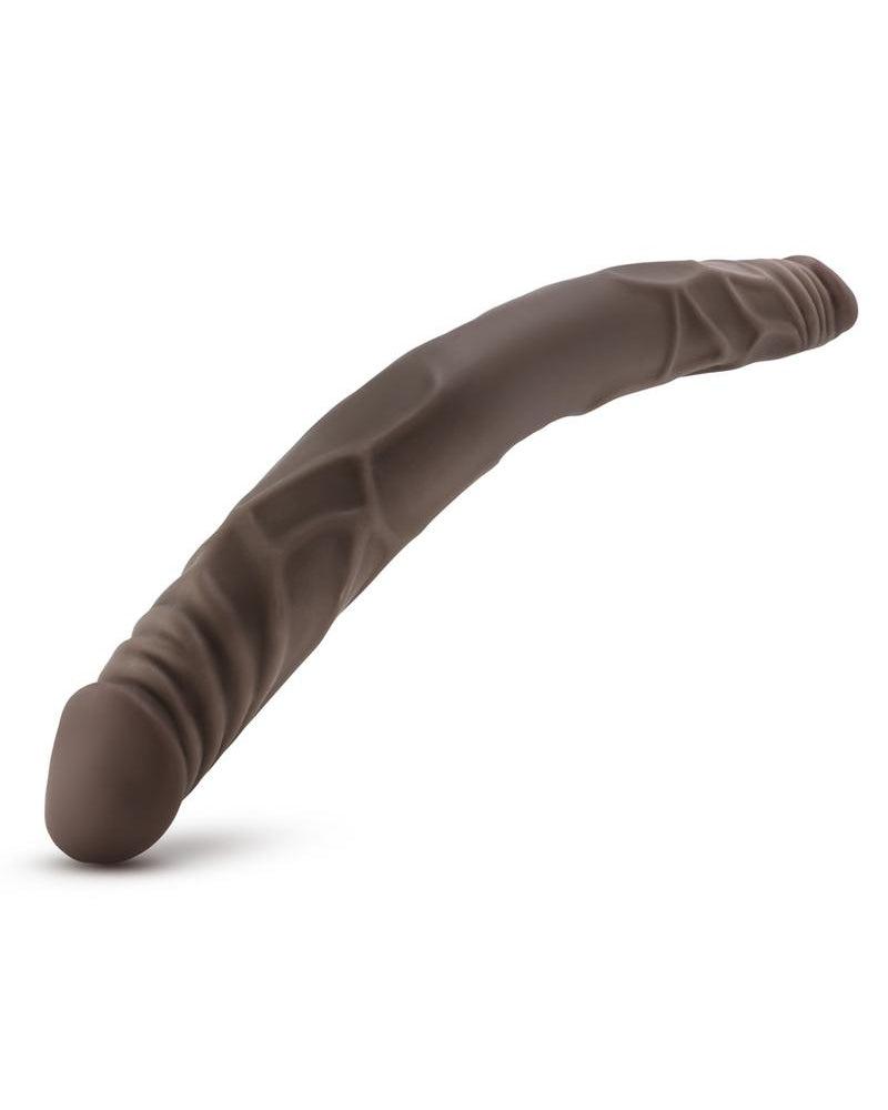 Dr Skin Double Dildo 14 Inches Dual Penetration Non Vibrating Chocolate