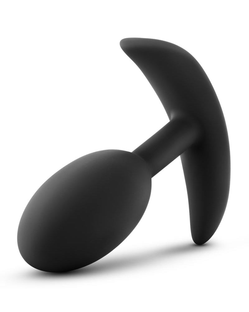 Luxe Wearable Vibra Slim Plug Silicone Medium Black 4 Inches