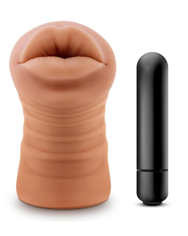 M For Men Isabella Mocha Mouth Masturbator Multi Speed Bullet Waterproof