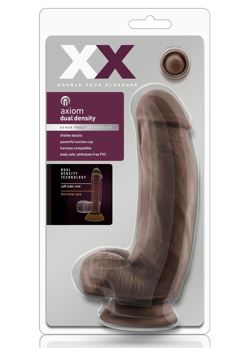 XX Asiom Dual Density Sensa Feel Realistic Dildo Chocolate 7 Inches