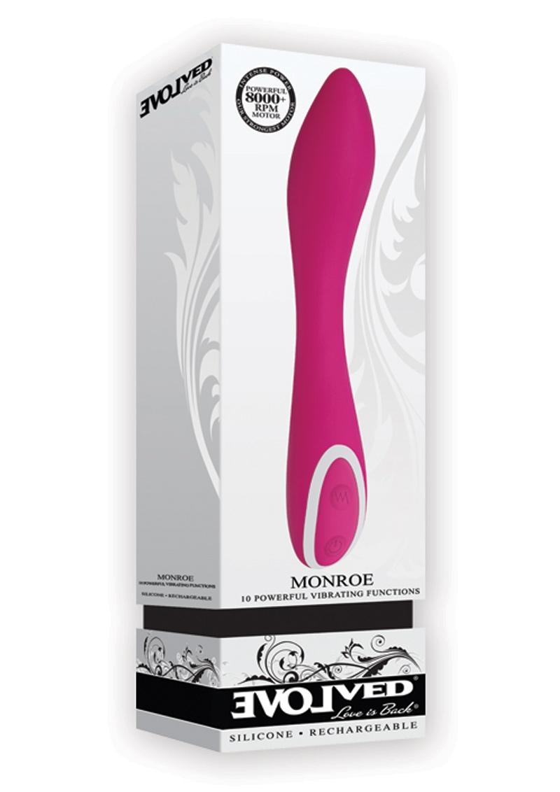 Vibrador Monroe de silicona recargable por USB, 10 funciones, resistente al agua, color rosa