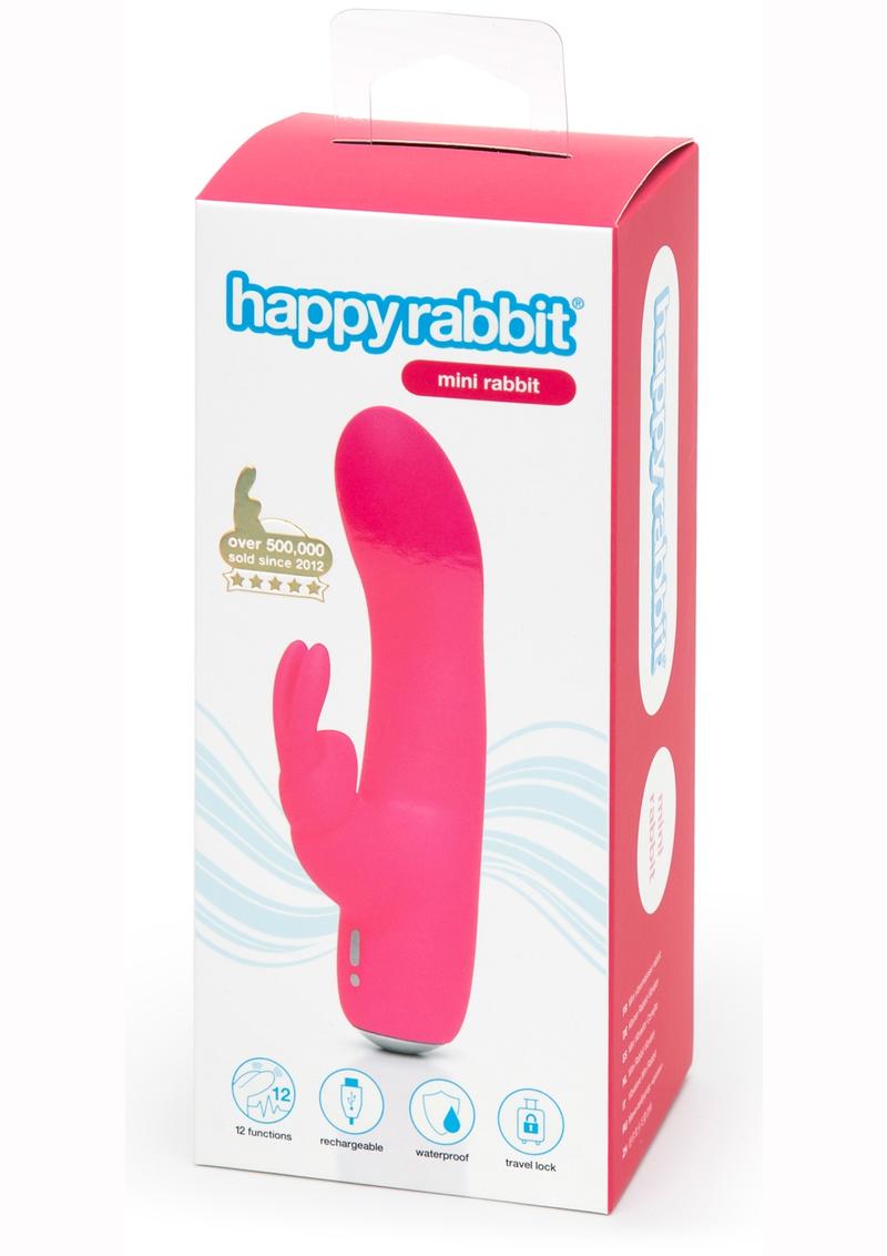 Happy Rabbit Mini Vibrator Multi Function USB Rechargeable Waterproof Pink