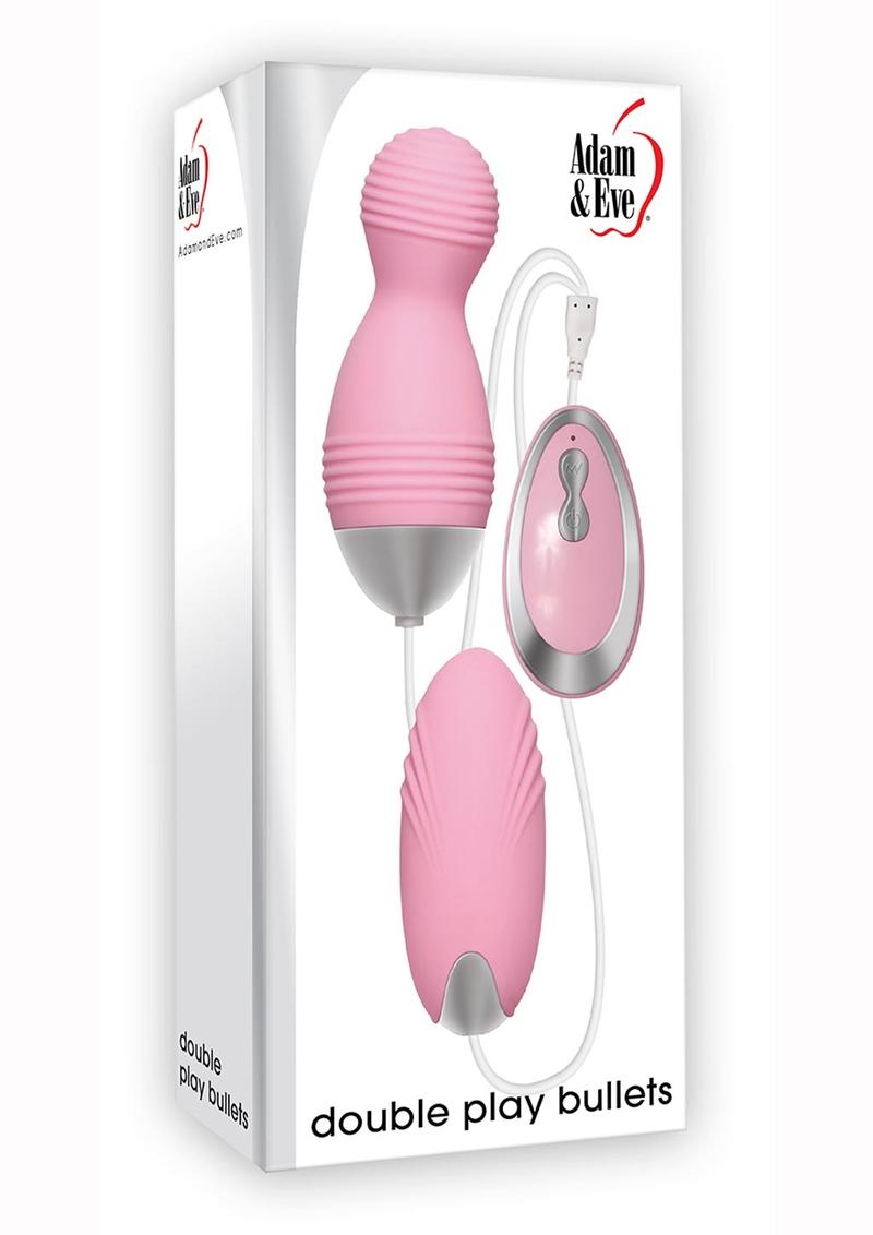 Adán y Eva - Balas vibradoras dobles con control remoto con cable - Rosa