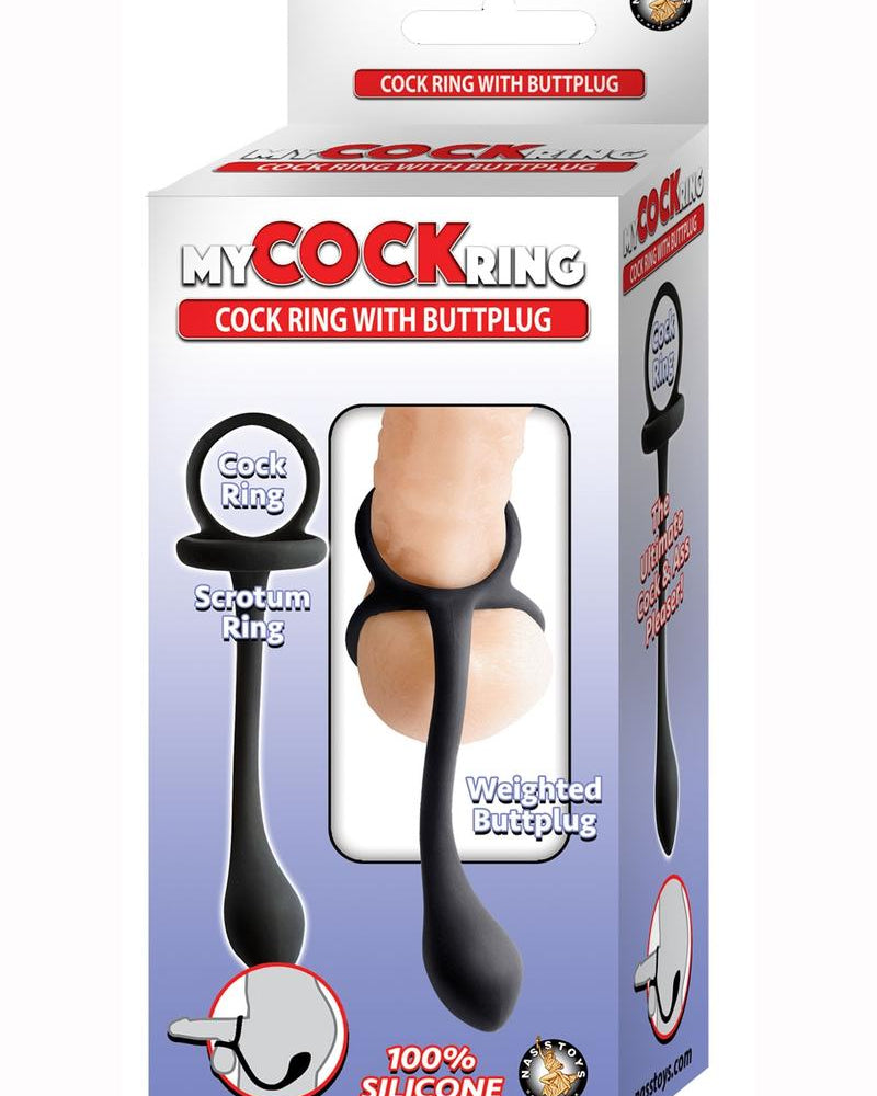 Mi anillo de pene con tapón anal con peso y sin vibración