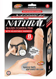 Natural Real Squirting Penis W/ Harness 8 Inch Non Vibrating
