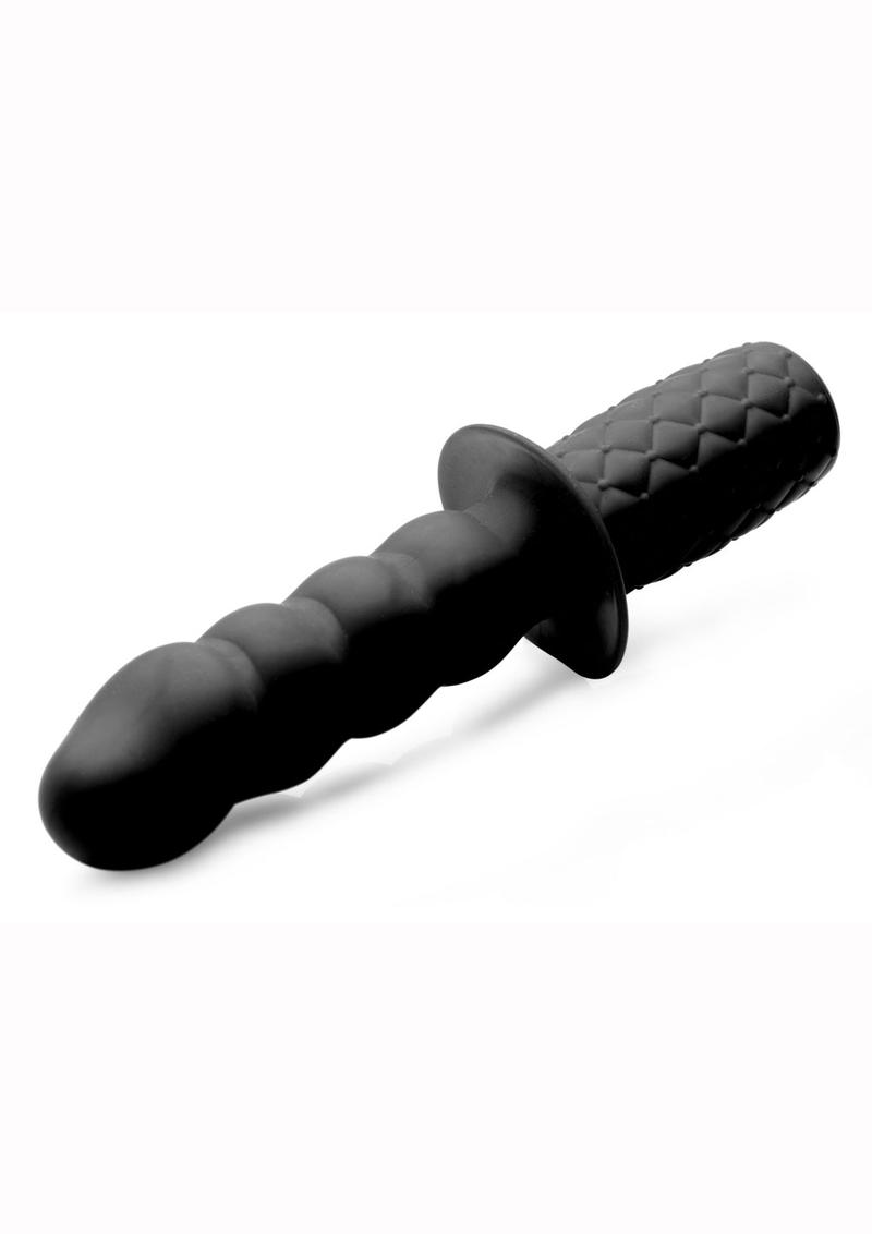 Ass Thump The Handler 10x Silicone Vibrating Thruster USB Rechargeable  Waterproof Black 7.5 Inches