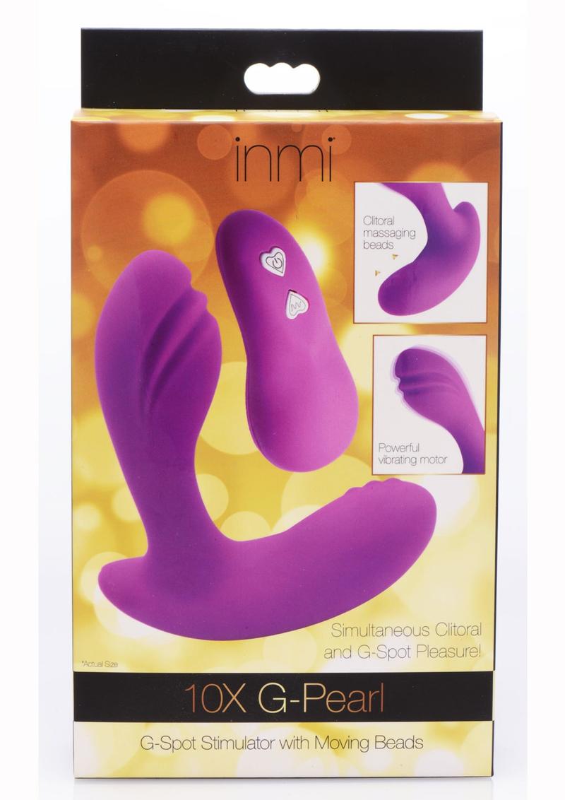 Inmi G Pearl G-spot Stimulator With Moving Beads Silicone Multi Speed Remote Control Rechargeable Purple