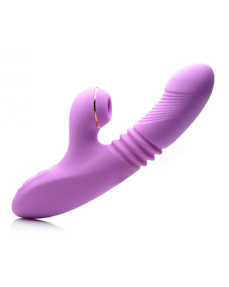Inmi Shegasm Pro-Thrust Suction Rabbit USB Rechargeable Purple 9 Inch