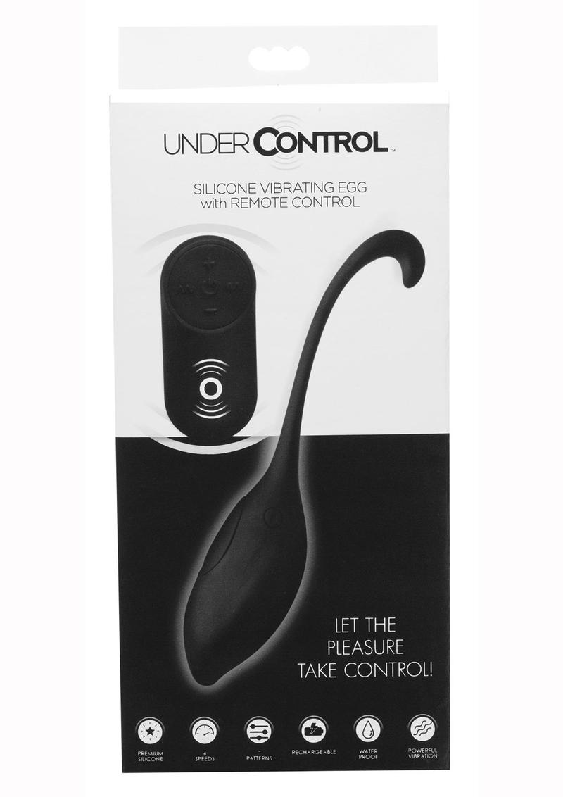 Huevo vibrador de silicona Under Control con control remoto inalámbrico, resistente al agua, color negro, 7 pulgadas