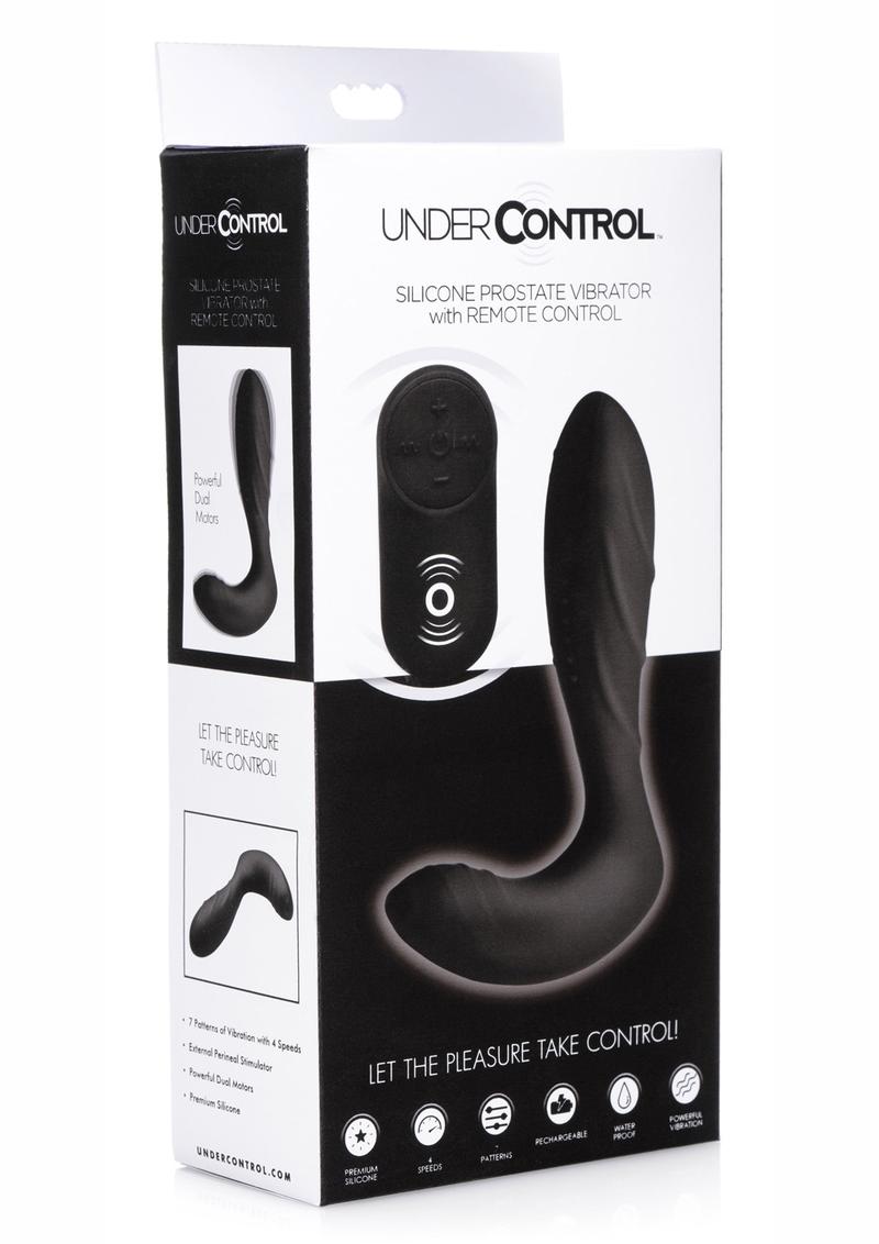 Under Control Silicone Prostate Vibrator With Wireless Remote Control Waterproof Black 5.65 Inch