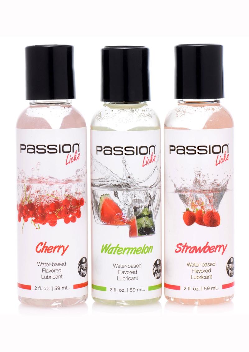 Passion Licks Flavored Lubricant Sampler Set 3 Bottles Each 2 Ounces