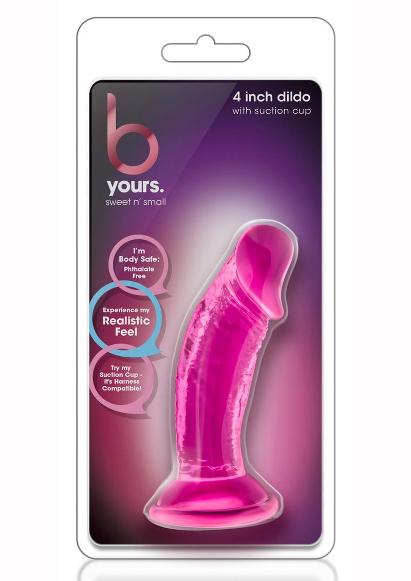 B Yours Sweet N Small Dildo Suction Base Pink 4 Inches