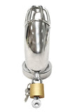 Rouge Stainless Steel Play Cock Cage With Padlock