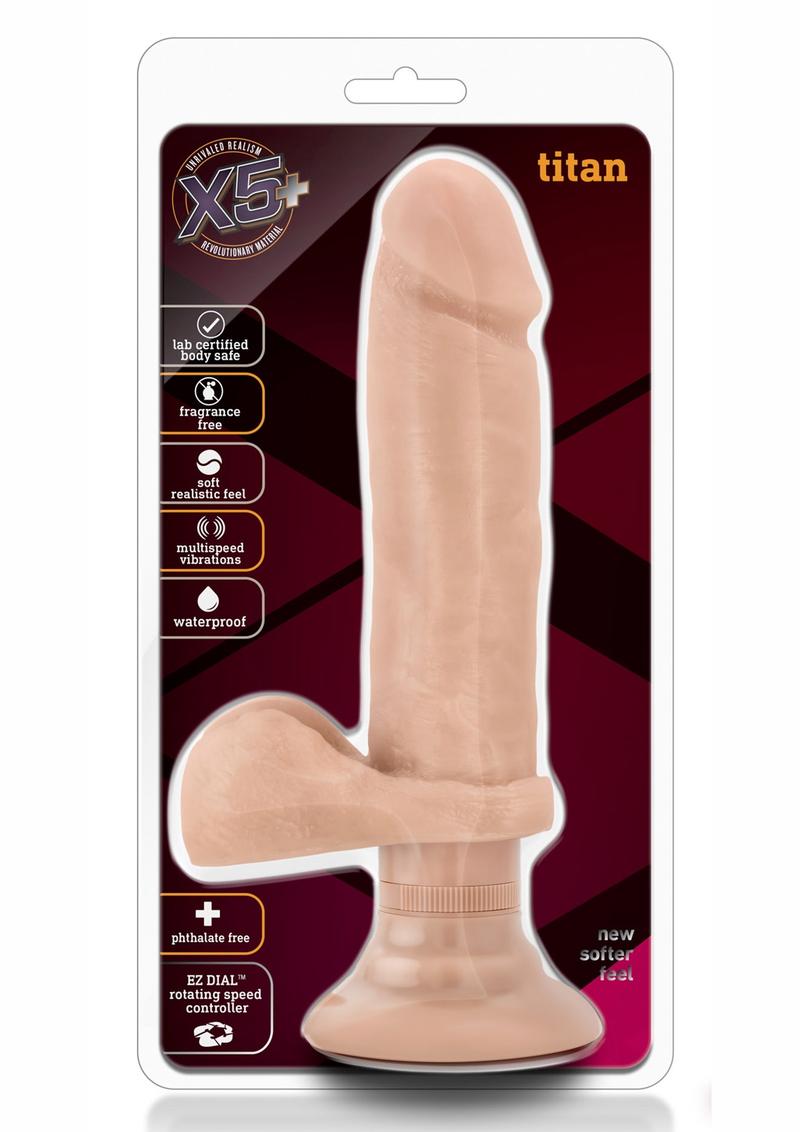 X5 Plus Titan Beige Dildo Multispeed Suction Cup