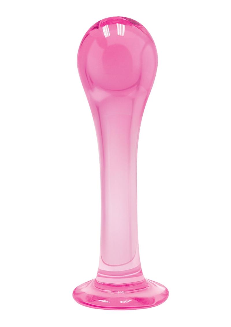 The 9 First Glass Droplet Pink Anal Plug