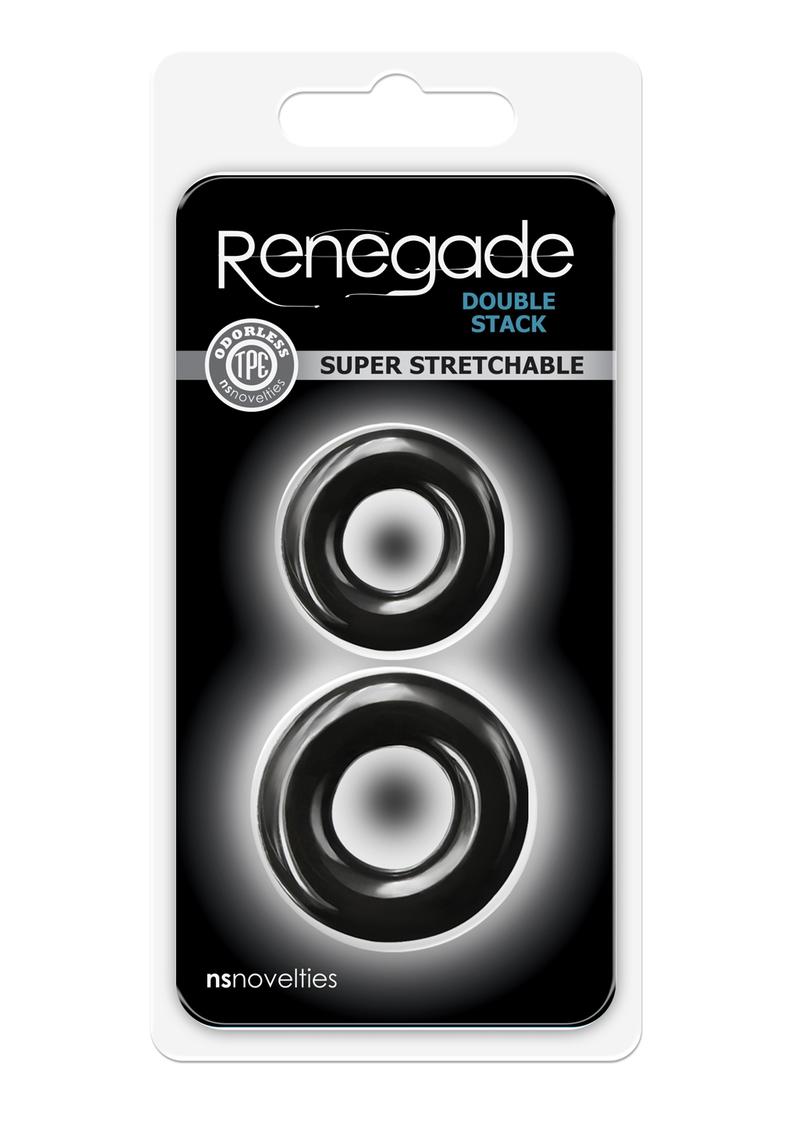 Renegade Double Stack Black Cock Ring