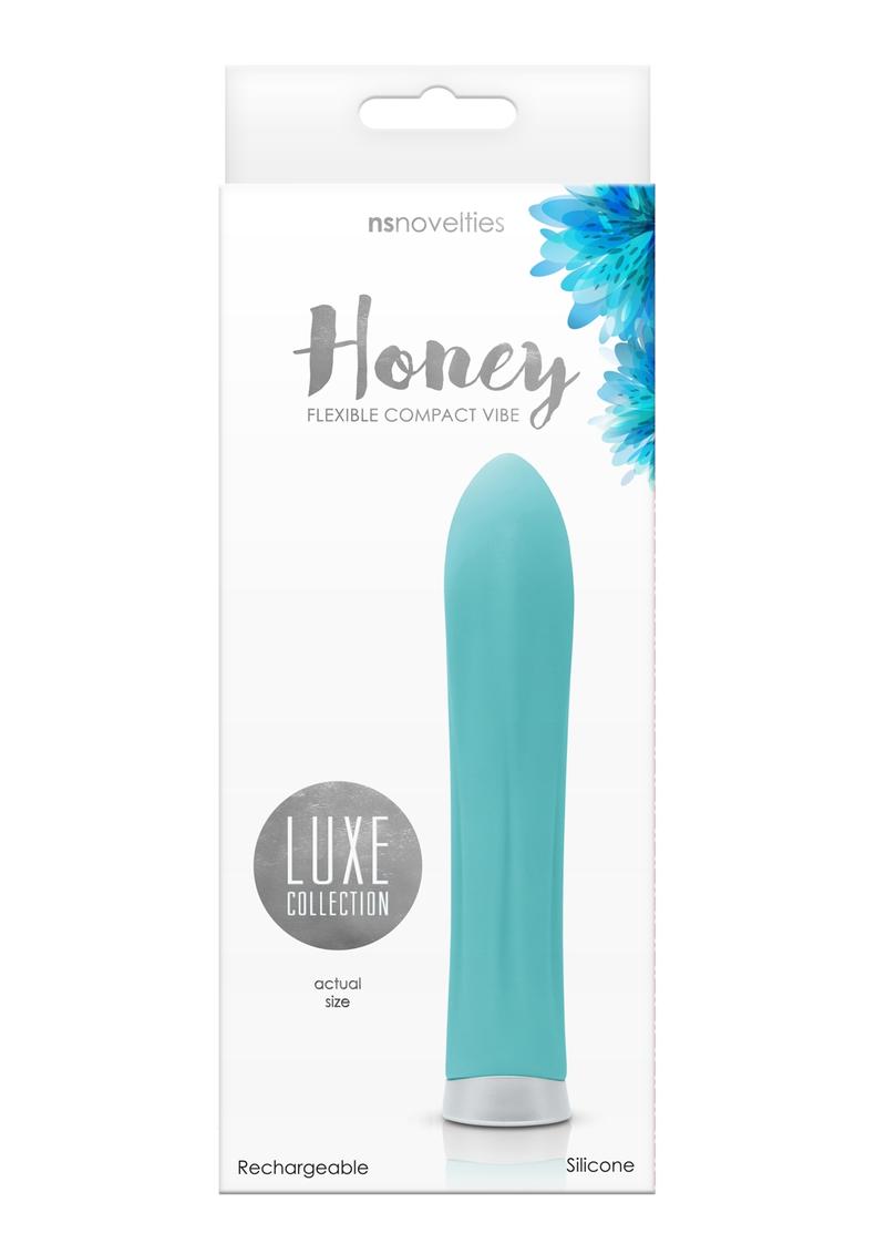 Vibrador de lujo de color turquesa y miel de varias velocidades