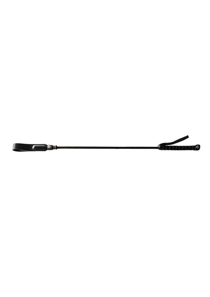 Rouge Long Riding Crop Slim Tip 24 Whip Bondage and Fetish Black