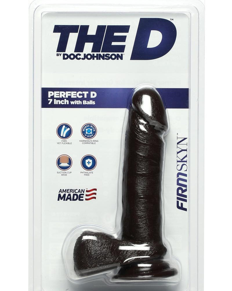 El consolador D Perfect DW/balls Firmskyn 7 no vibra y es compatible con arnés