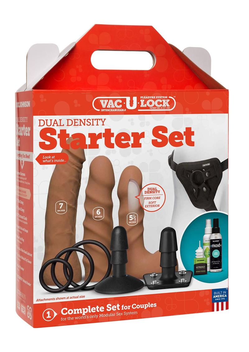 Vaculock Dual Dense Starter Set Carmel Dildo Set Harness Accessory