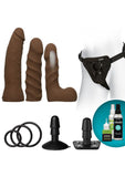 Vaculock Dual Dense Starter Set Chocolate Dildo Set Harness Accessory