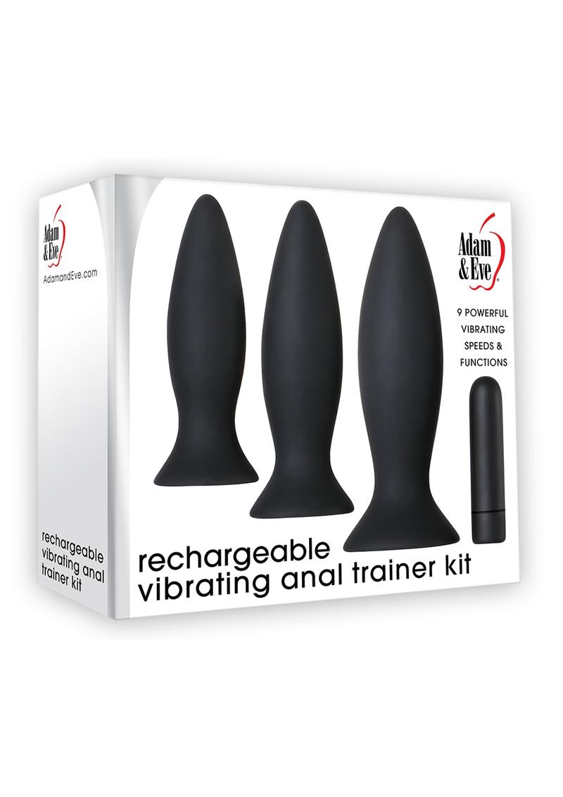 Adam and Eve - Vibrating Anal Trainer Kit Multispeed Waterproof - Black