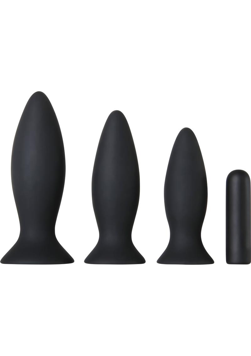 Adam and Eve - Kit de entrenamiento anal vibratorio multivelocidad resistente al agua - Negro