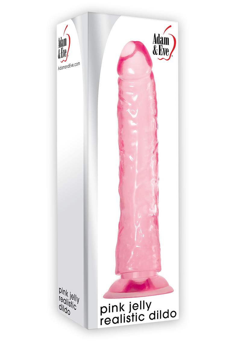 Adam and Eve -Jelly Realistic Dildo Non Vibrating (Harness Accessories) Waterproof - Pink