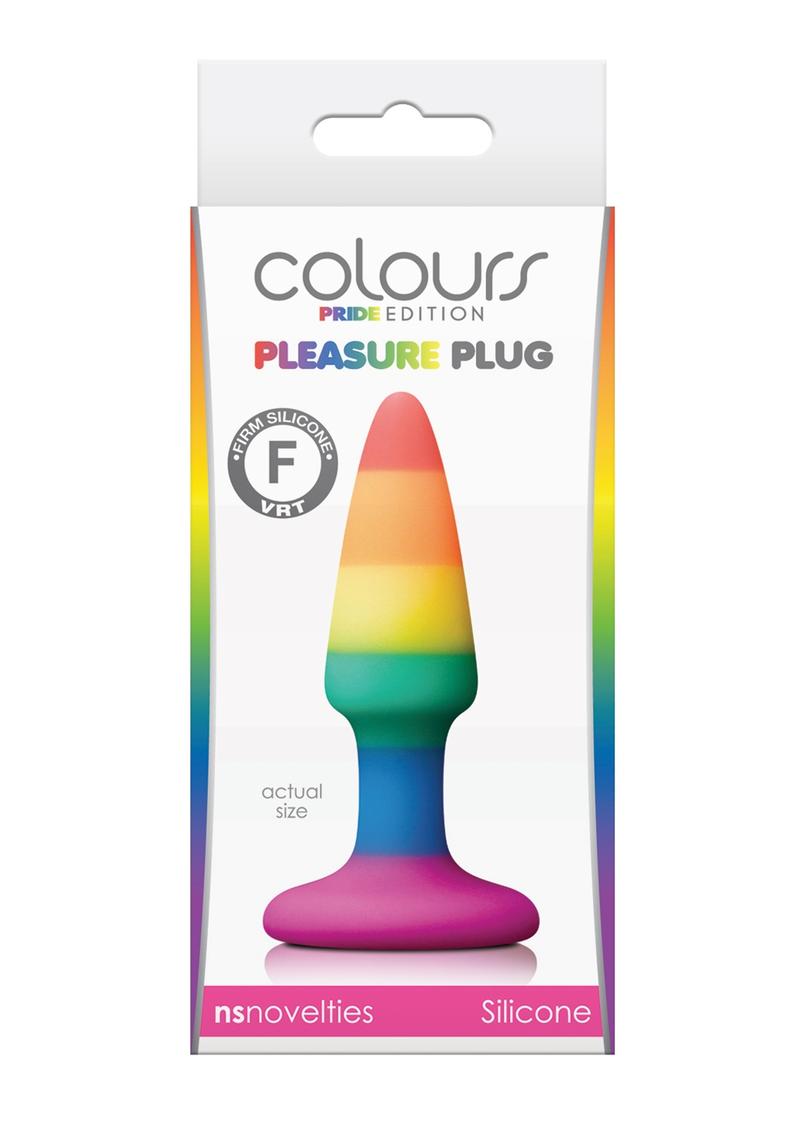 Mini tapón anal de silicona con ventosa y colores Pride Ed Pleasure Plug, sin vibración