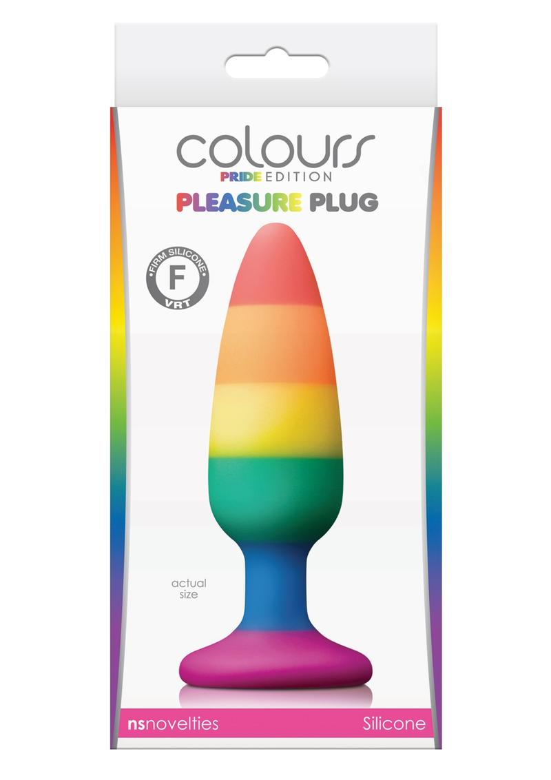 Plug anal de silicona de tamaño mediano Colours Pride Ed Pleasure Plug, multicolor, sin vibración