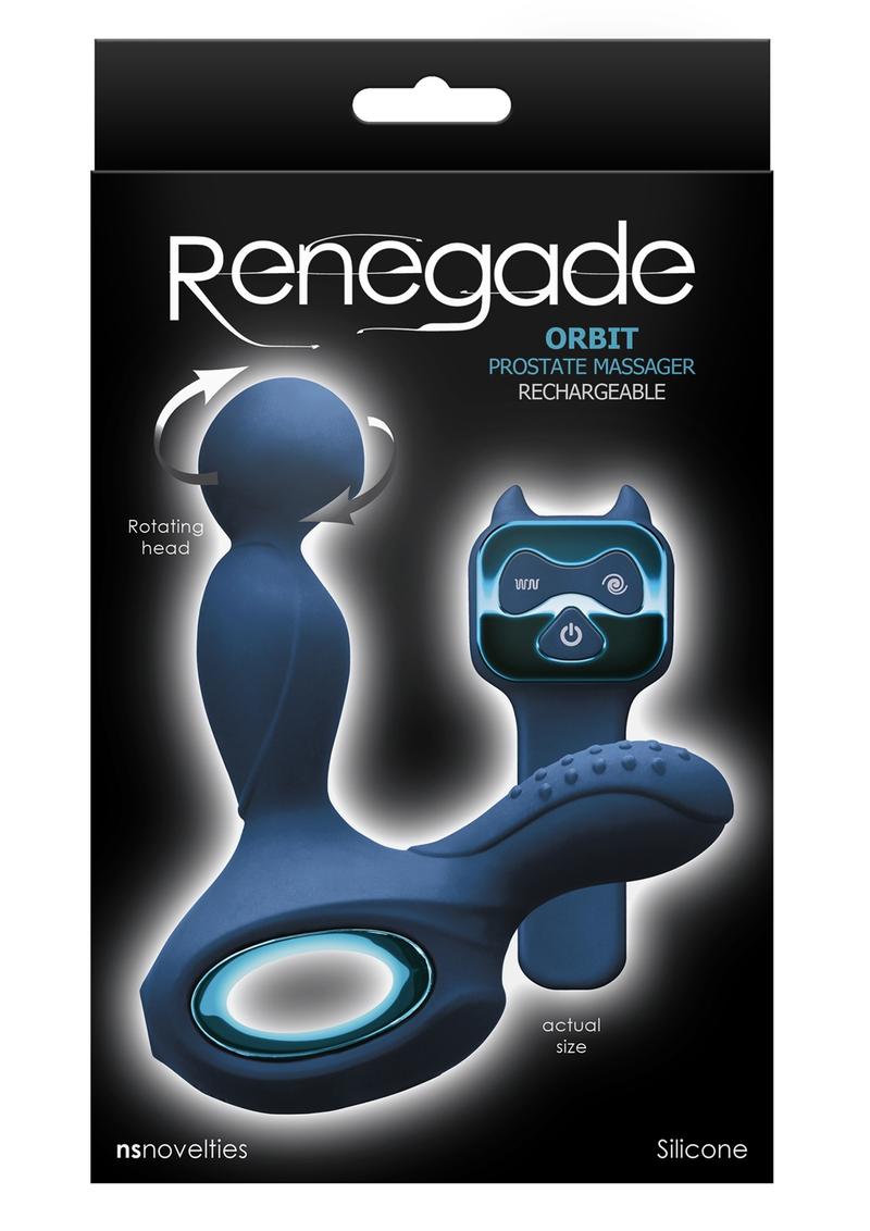 Renegade Orbit Blue Anal Rotating Prostate Stimulator Shower Proof Silicone Remote Control